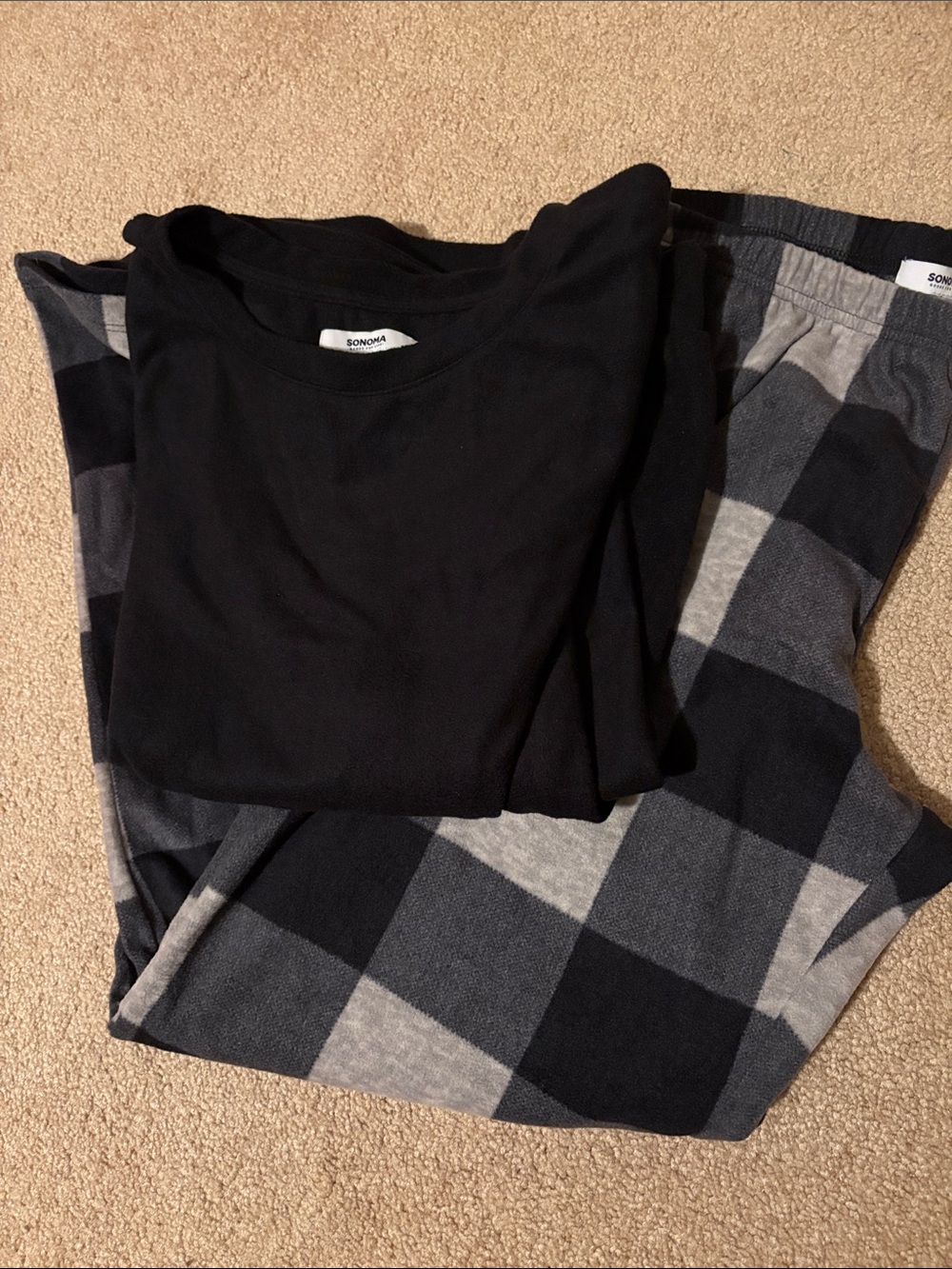 Black & Gray Checked Lounge Pajama Set